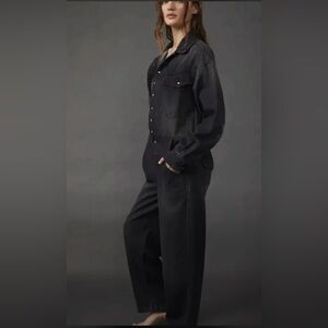 FREE PEOPLE x Care FP Townes Jumpsuit Coverall Black Denim Straight Leg